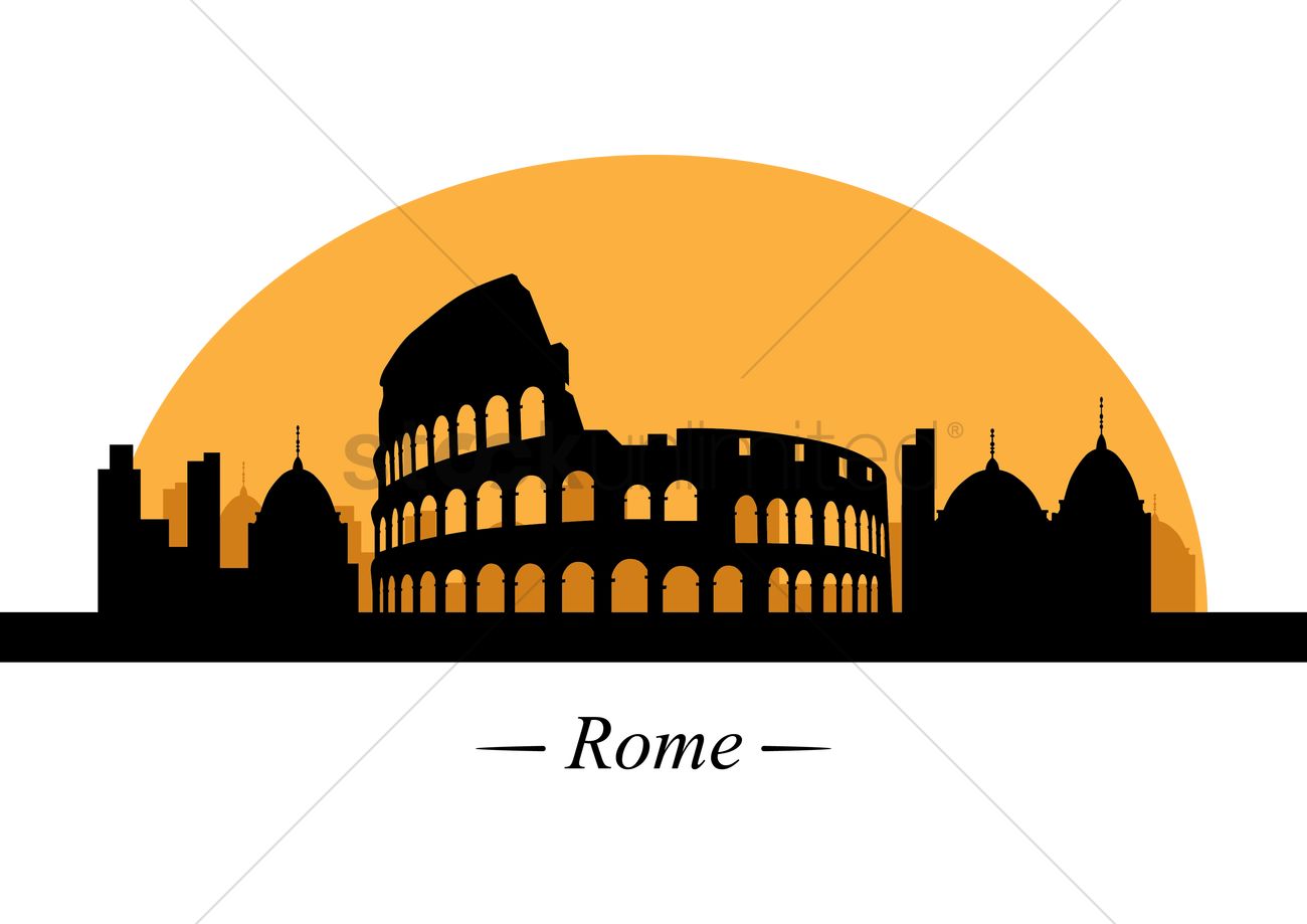 Silhouette Of Rome Vector Image 1300x919 Silhouette Of Rome Vector Image