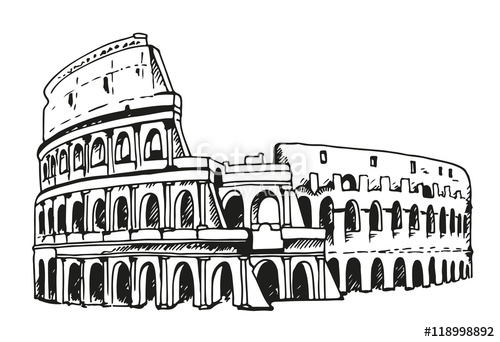 Drawing Of Coliseum, Colosseum Illustration In Rome, Italy Stock 500x342 Drawing Of Coliseum, Colosseum Illustration In Rome, Italy Stock