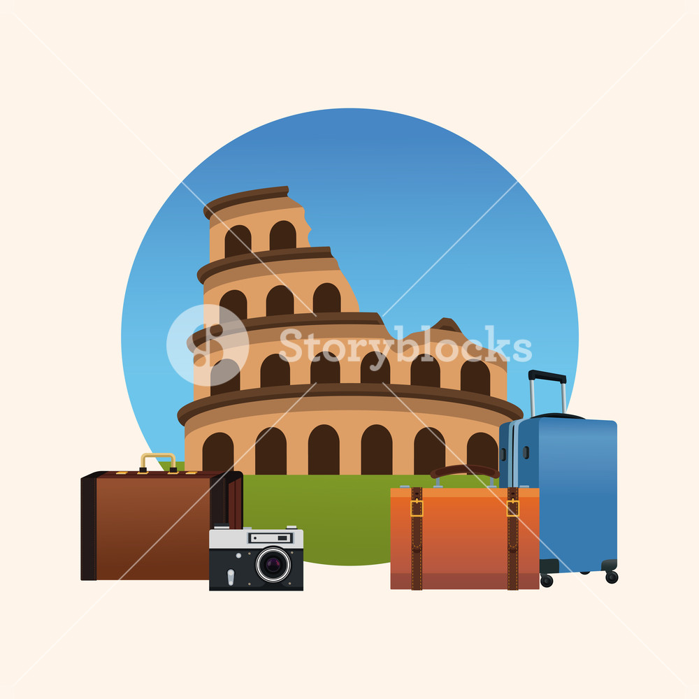 Europe Travel Concept Rome Vector Illustration Graphic Design 1000x1000 Europe Travel Concept Rome Vector Illustration Graphic Design