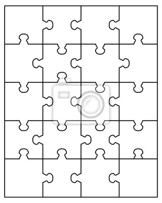 320x400 Partes Separadas De Rompecabezas Blanco, Vector Pinturas Para La
