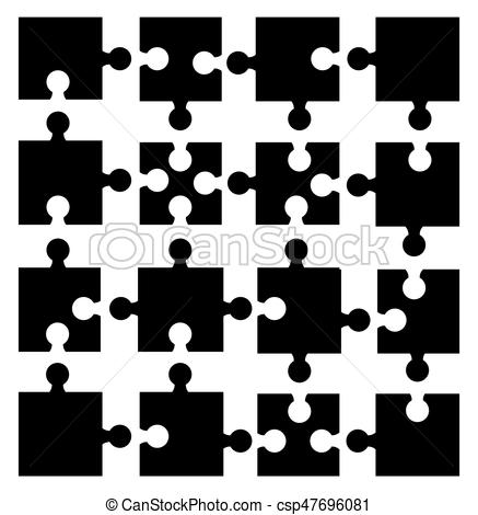 437x470 Conjunto, Silueta, Rompecabezas, Vector, Icono, Design