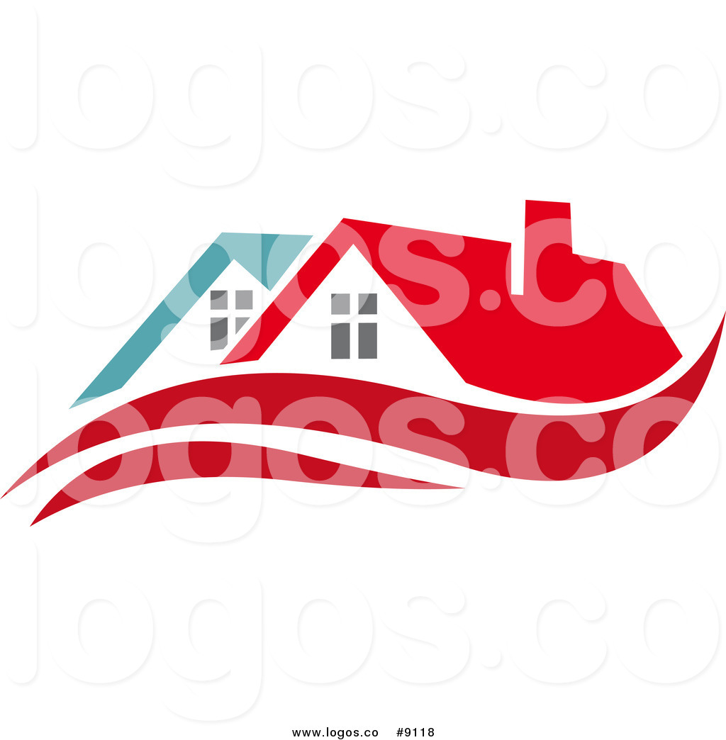 1024x1044 Royalty Free Clip Art Vector Roofing Logo Of Red And Blue Houses