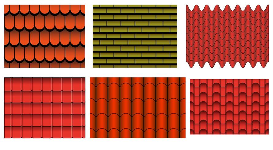 890x490 Vector Set Of Roof Tiles Pattern