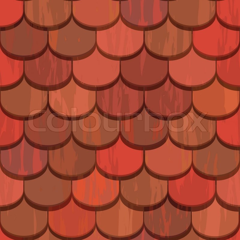 800x800 Seamless Red Clay Roof Tiles Stock Vector Colourbox
