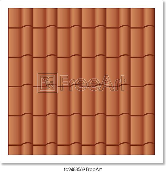 561x581 Free Art Print Of Vector Roof Tile Seamless Background Freeart