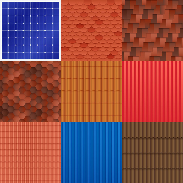 626x626 House Roof Tile Set Vector Free Download