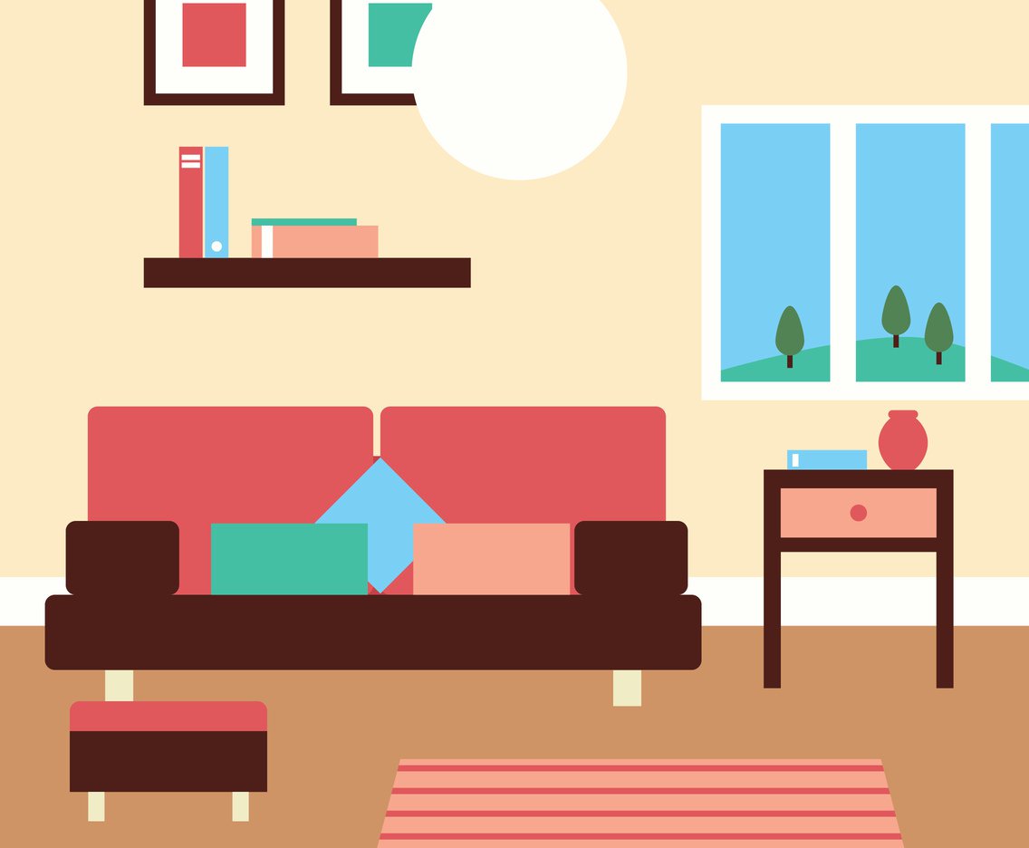 1136x936 Lovely Living Room Vector Vector Art Graphics