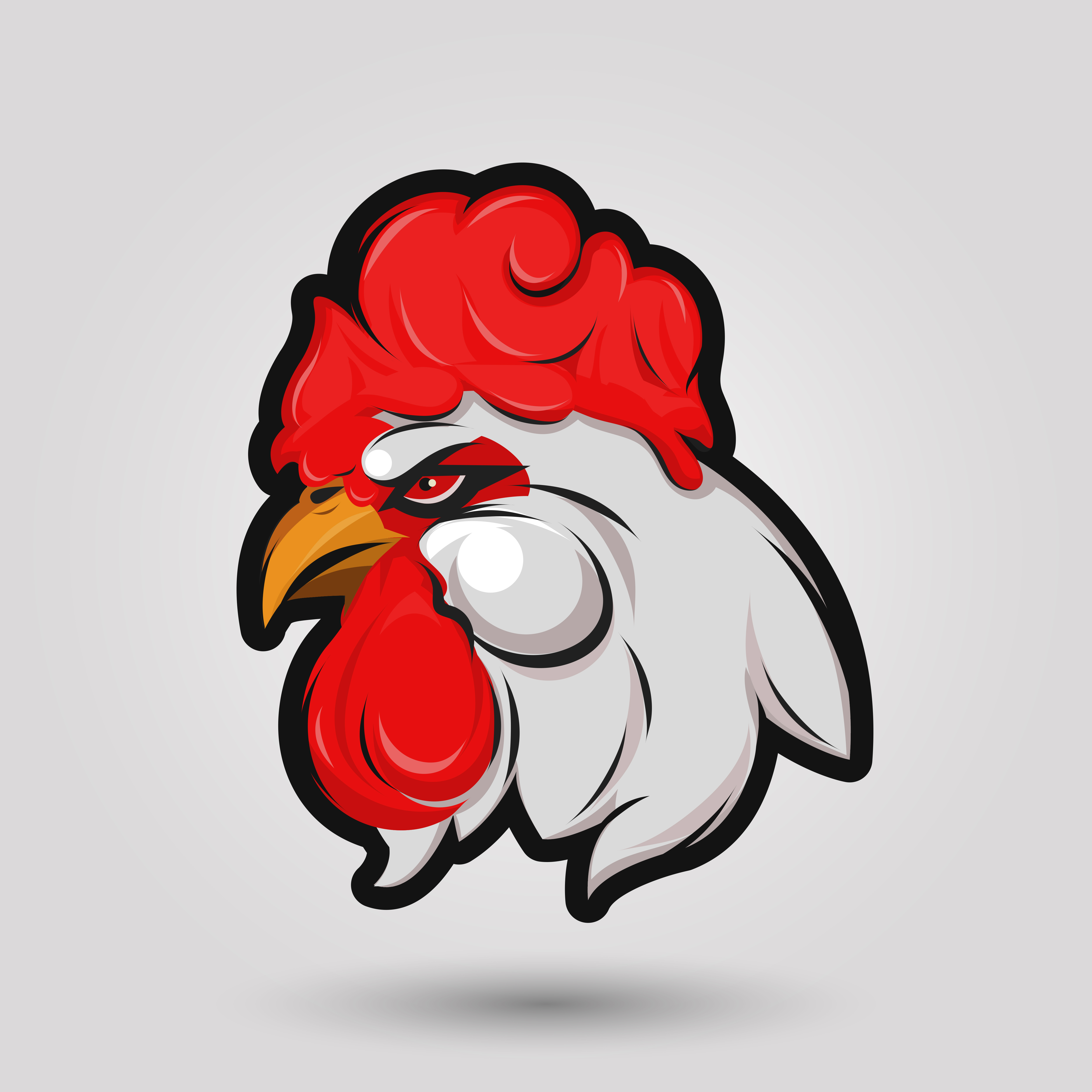 5000x5000 Rooster Head Free Vector Art