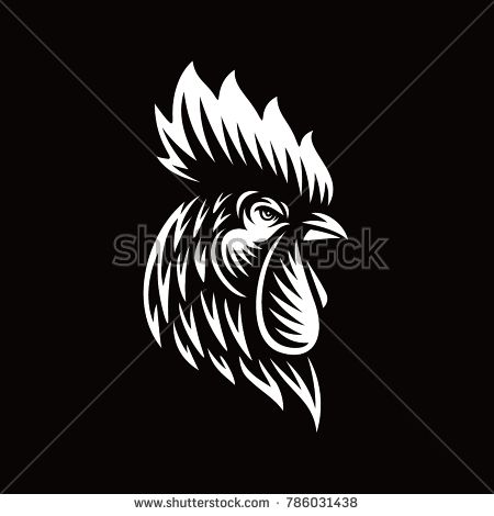 450x470 Rooster Head Vector Illustration On Dark Background Birds