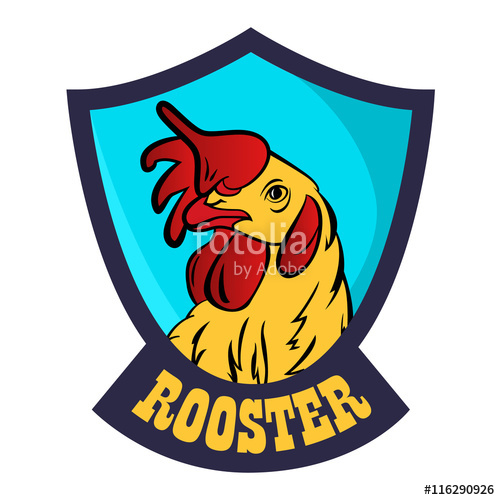 500x500 Rooster Logo Mascot Isolated Rooster Head Vector Illustration