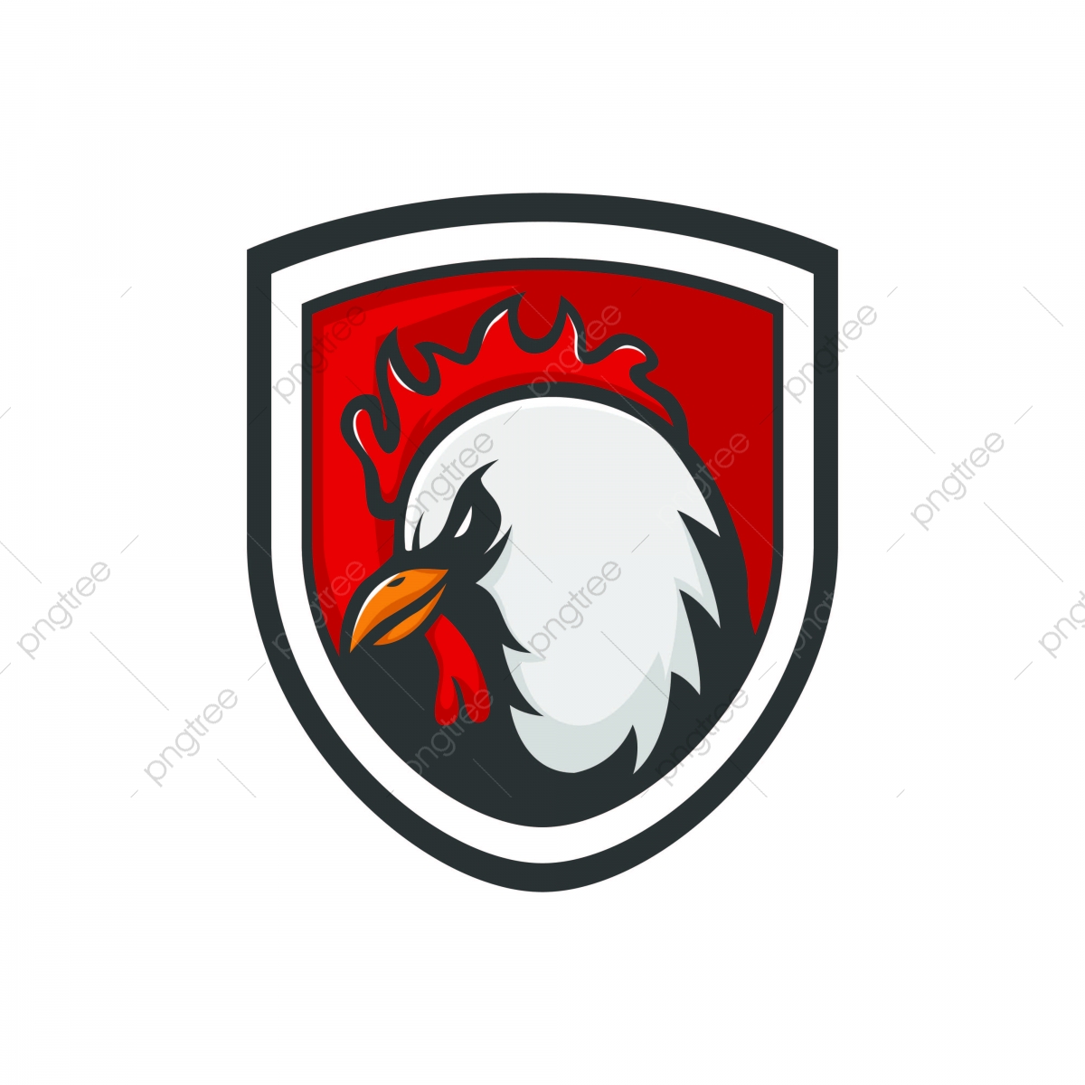 1200x1200 Chicken Mascot Vector Logo Emblem Rooster Head Animal Illustration