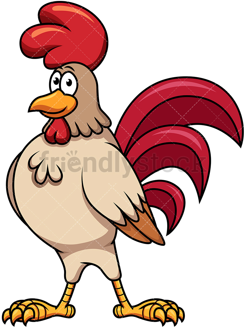 800x1067 Proud Rooster Cartoon Vector Clipart