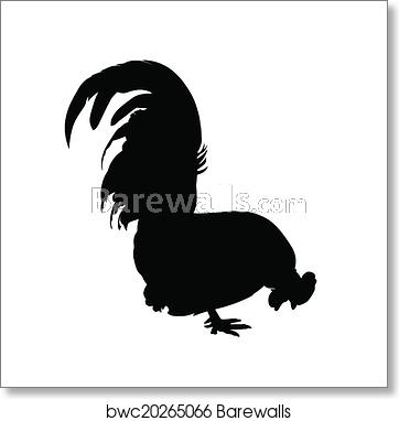362x382 Rooster Vector Silhouette, Art Print Barewalls Posters Prints