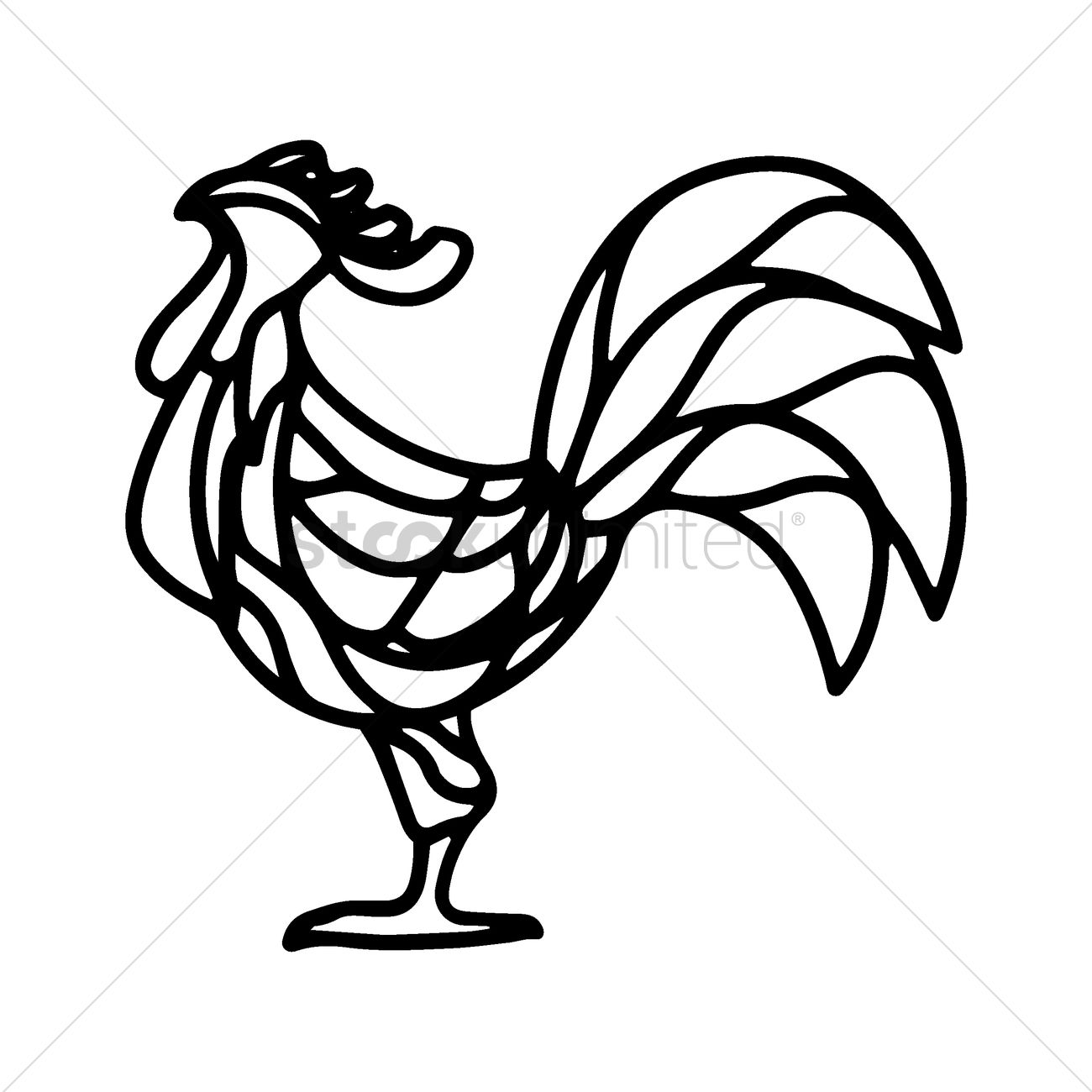 1300x1300 Rooster Vector Image