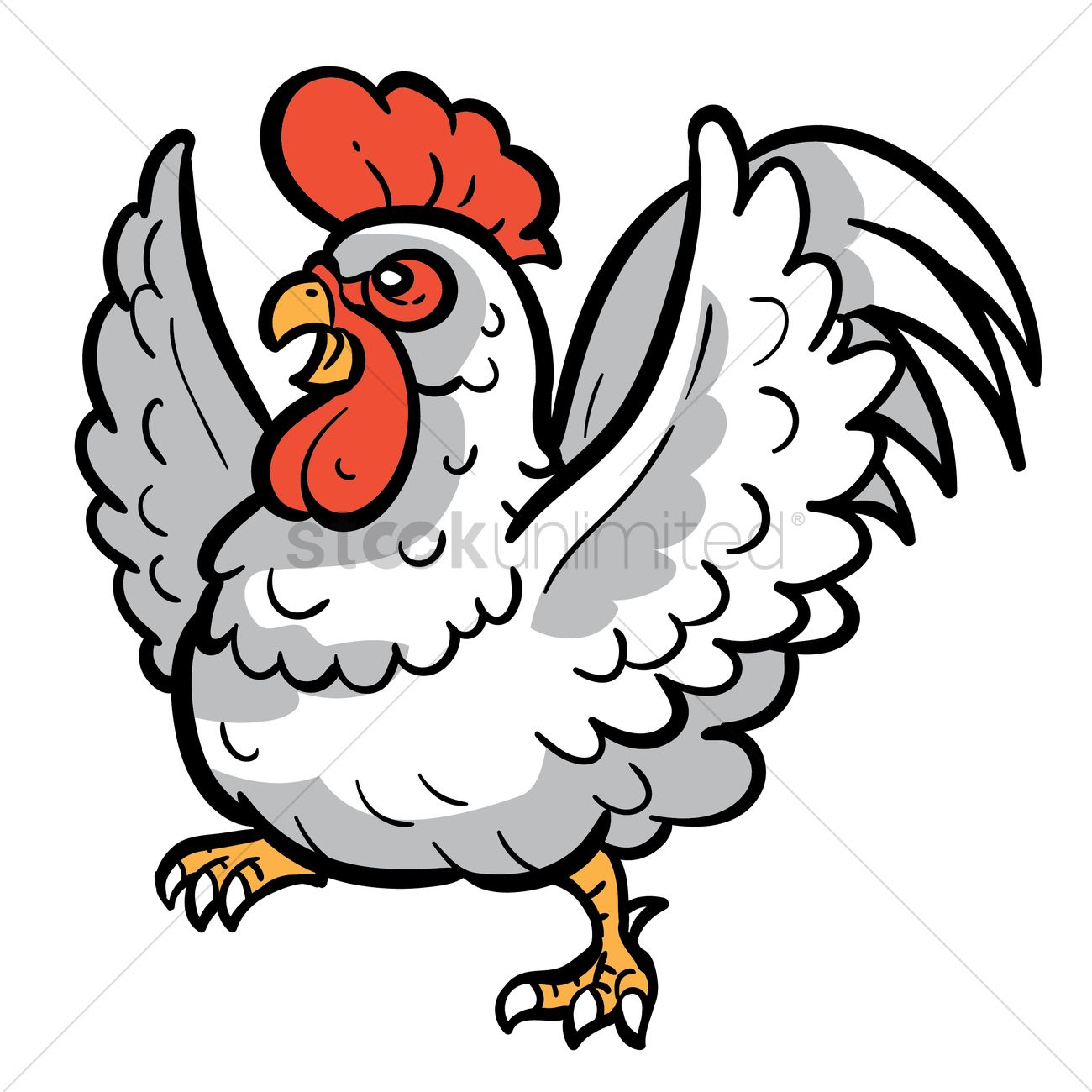 1300x1300 Rooster Vector Image