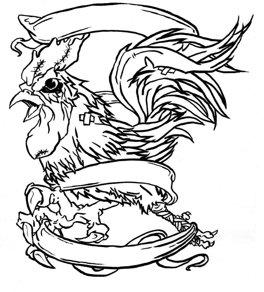 900x997 Unique Fighting Rooster Outline Vector Pictures Free Vector Art