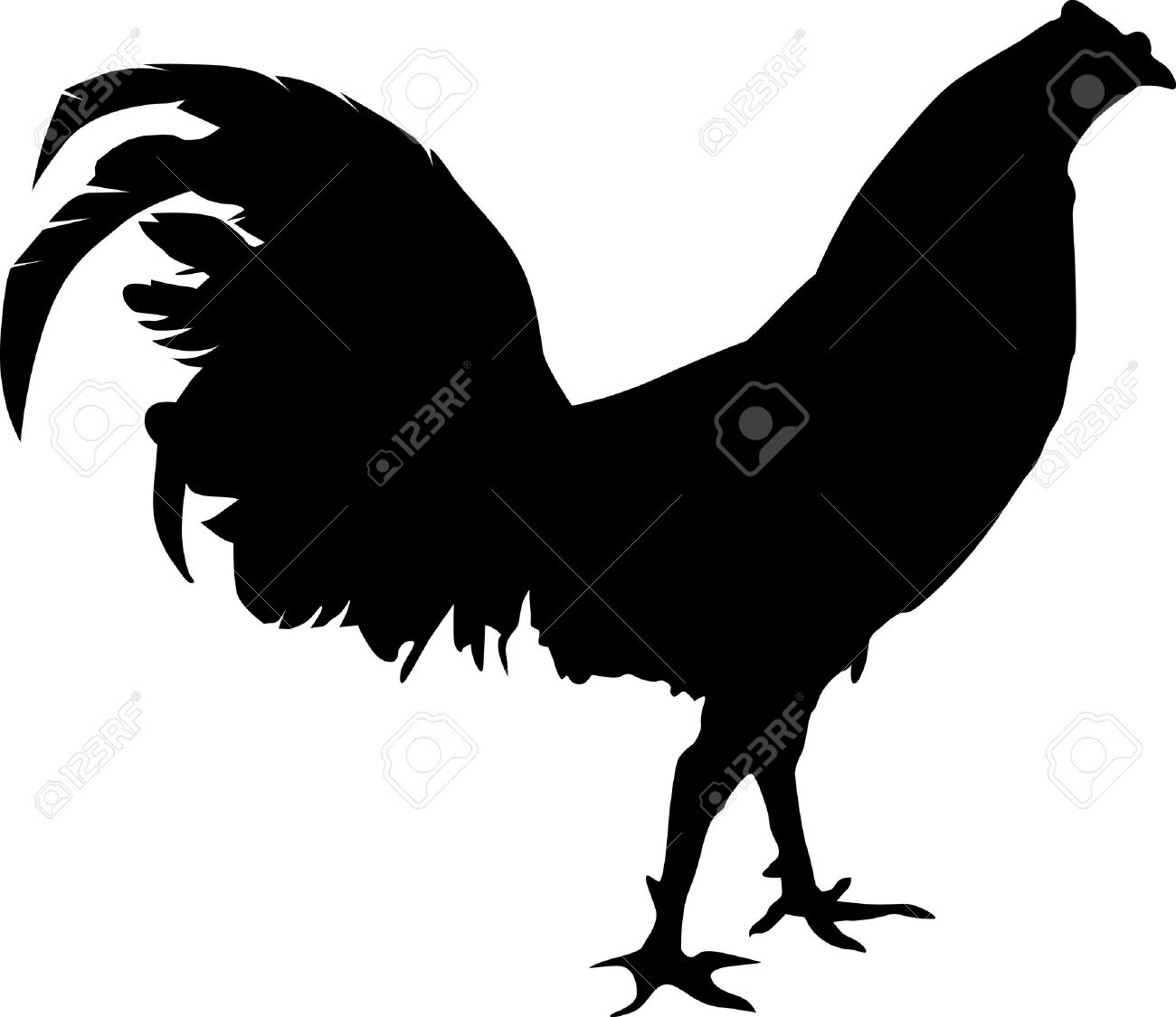 1300x1125 Rooster Vector Silhouette Free
