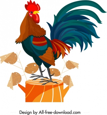 341x368 Rooster Free Vector Download