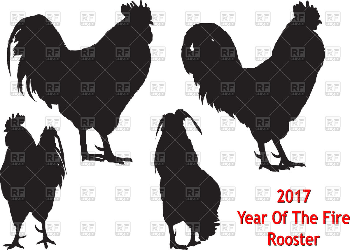 1200x857 Silhouettes Of Roosters Vector Image Of Plants And Animals