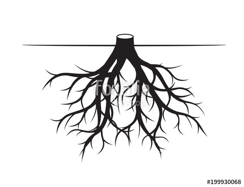 500x384 Black Shape Of Roots Vector Illustration And Graphic Element
