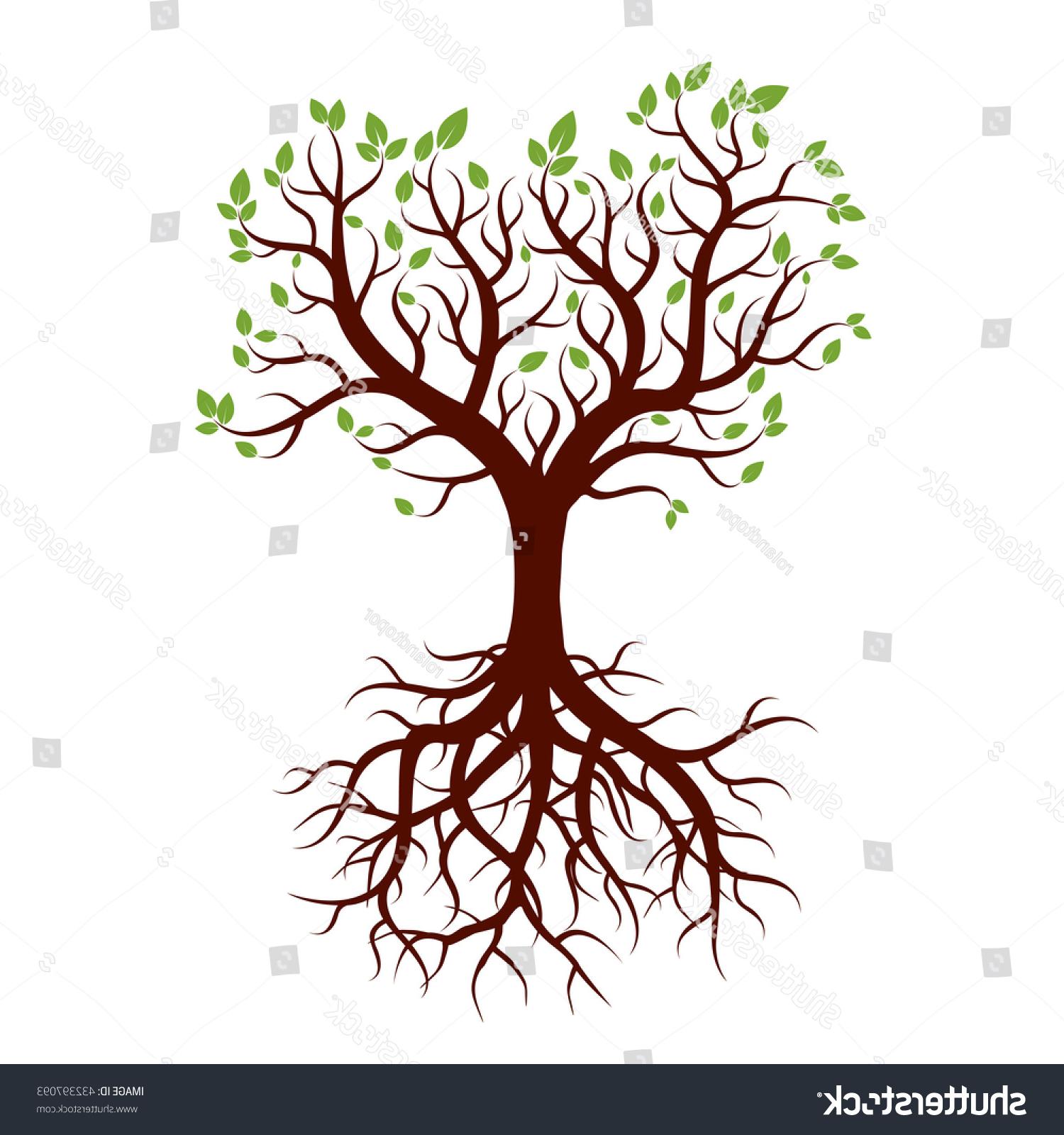 1500x1600 Unique Tree And Roots Illustration Vector Design Free Vector Art