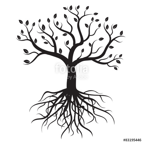 500x500 Black Tree With Roots