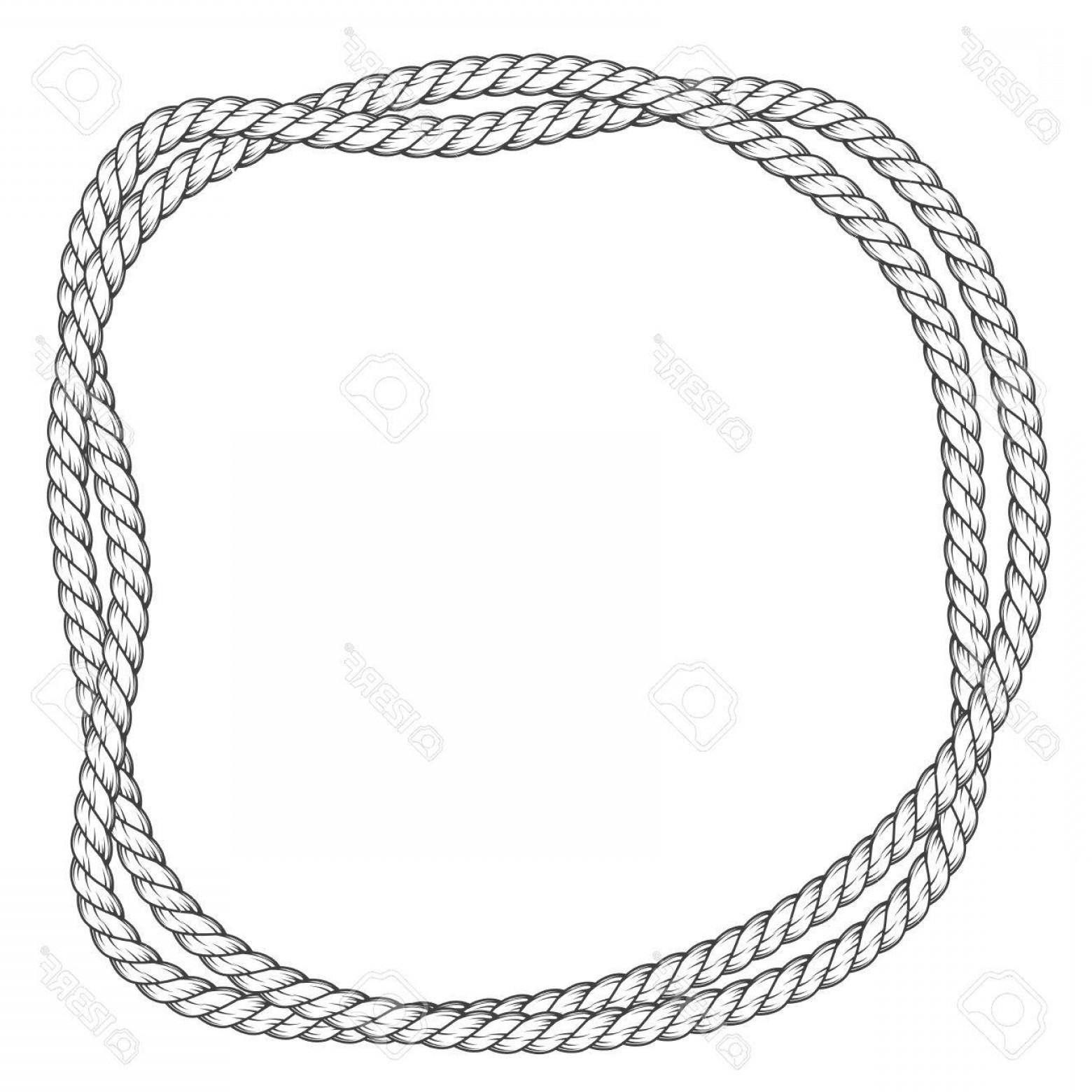 1560x1560 Photostock Vector Twisted Rope Round Frame Two Interlaced Ropes