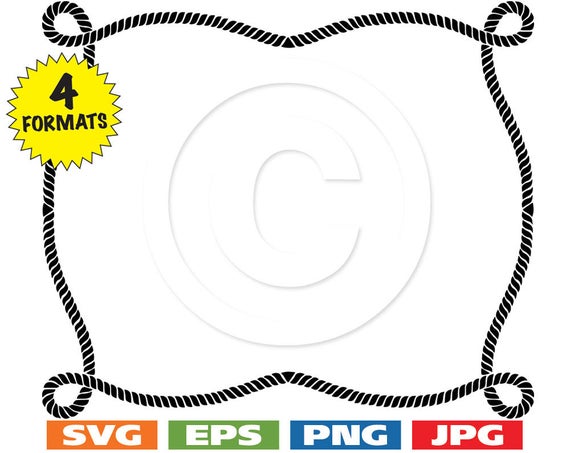 570x453 Rope Borderframe Clip Art Image Cutting Plus Etsy
