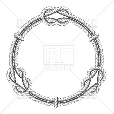 400x400 Twisted Rope Circle Frame With Knots Vector Image Of Borders