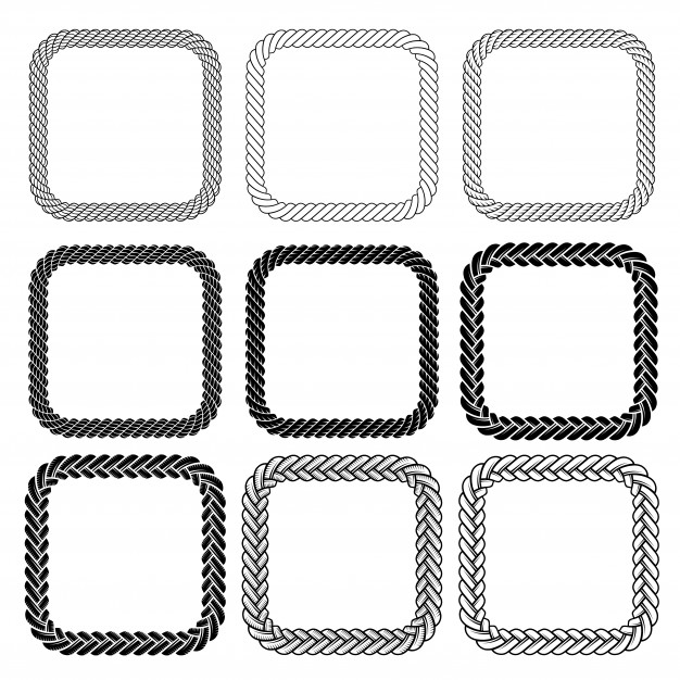 626x626 Vintage Rope Border Frame In Vector Vector Premium Download