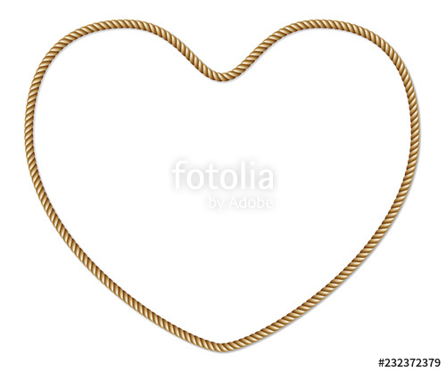 500x417 Yellow Brown Rope, Heart Shaped Border, Vector Frame Isolated