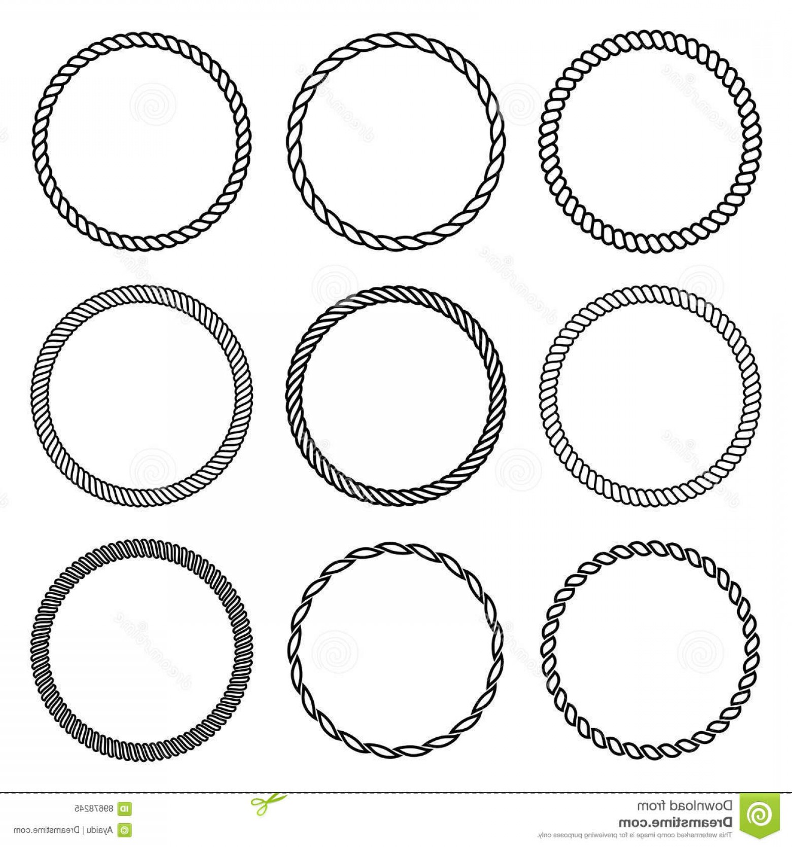 Stock Illustration Vector Set Thick Thin Round Rope Frame 1560x1668 Stock Illustration Vector Set Thick Thin Round Rope Frame