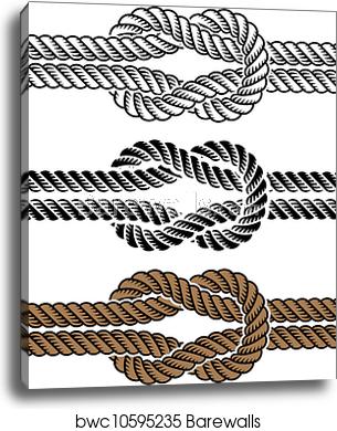 Vector Black Rope Knot Symbols, Canvas Print Barewalls Posters 305x390 Vector Black Rope Knot Symbols, Canvas Print Barewalls Posters