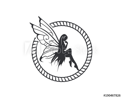 500x400 Flying Beautiful Fairy With Wings And Classic Circle Like Rope