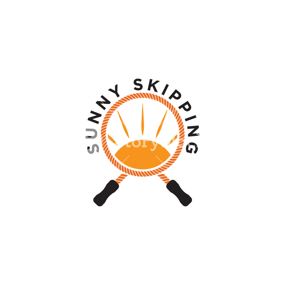1000x1000 Illustration Of Skipping Rope Logo Design Template Vector Royalty