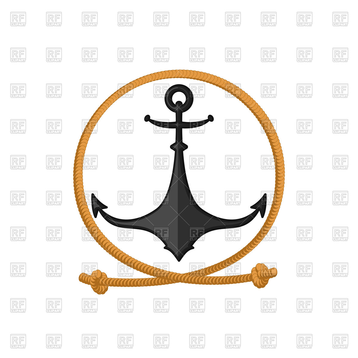 1200x1200 Rope And Anchor Emblem Vector Image Of Icons And Emblems