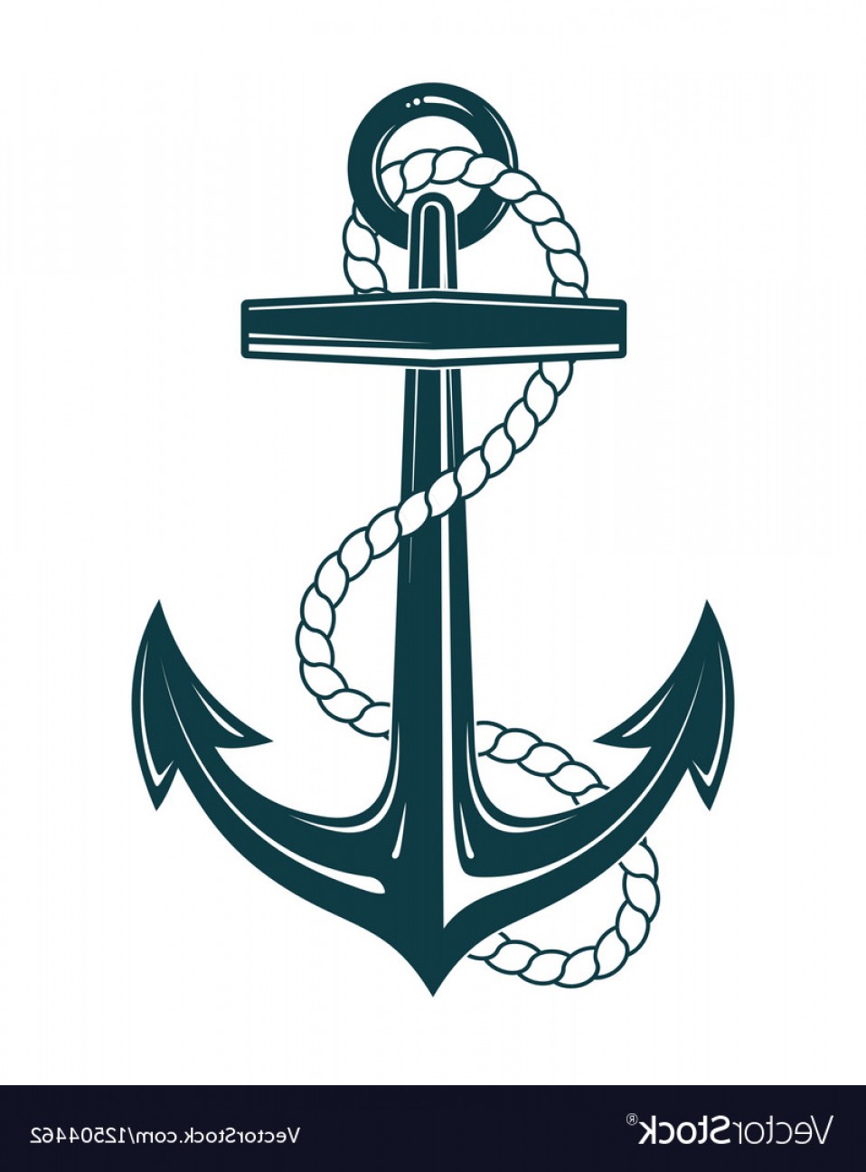 958x1296 Nautical Anchor With Rope Vector Catchsplace