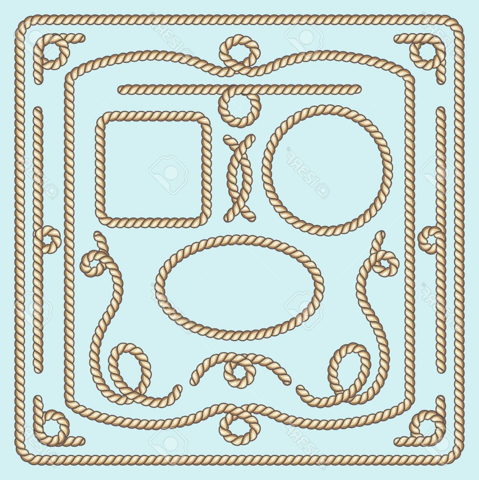 1558x1560 Photostock Illustration Rope Frame Knots And Corners Rope Nautical