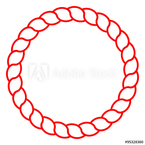 500x500 Circle Red Rope Vector Line Art Isolated