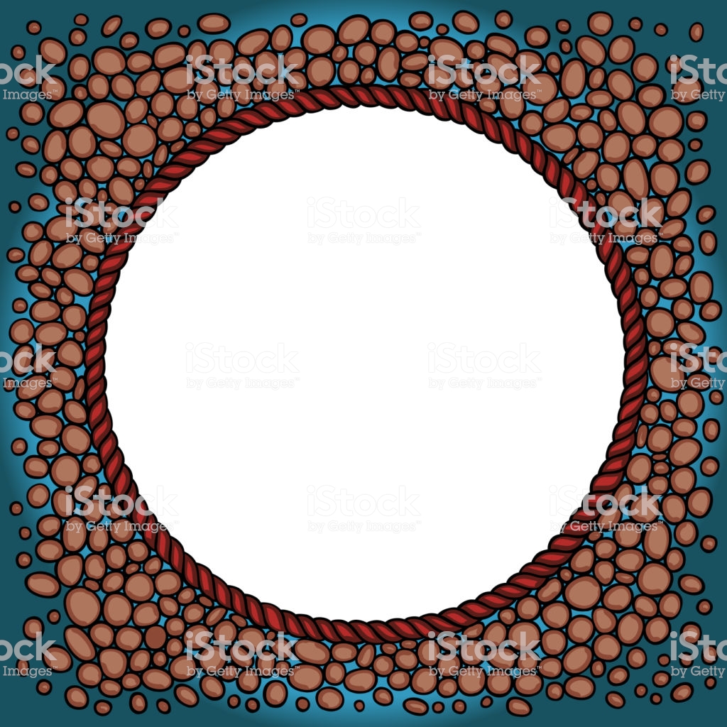 1024x1024 Round Frame Background With Rocks And Rope Vector Seil