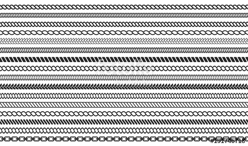 500x294 Set Of Rope And Chain Brushes Seamless Nautical Rope And Chain