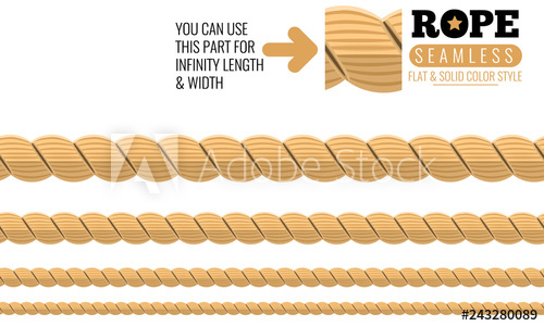 500x300 Set Of Rope With Flat Style For Brush Stroke Vector Illustration