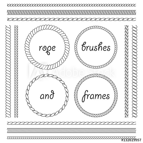 500x500 Set Of Round Vector Frames From Rope Isolated On White Background
