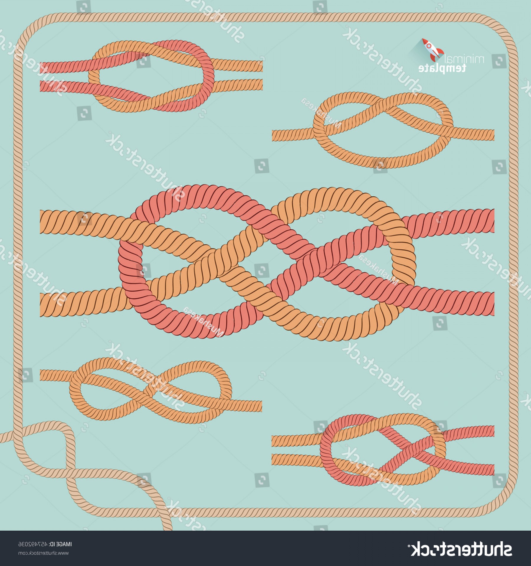 1800x1920 Vector Nautical Rope Knot Set Illustrator Hoodamathrun