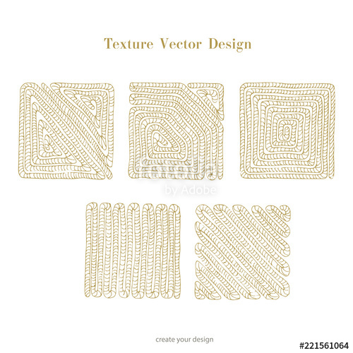 500x500 Rope Square Gold Color Set Of Vector Blank Frames Vector Brush