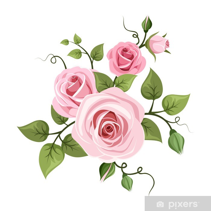 Pink Roses Vector Illustration Sticker We Live To Change 700x700 Pink Roses Vector Illustration Sticker We Live To Change