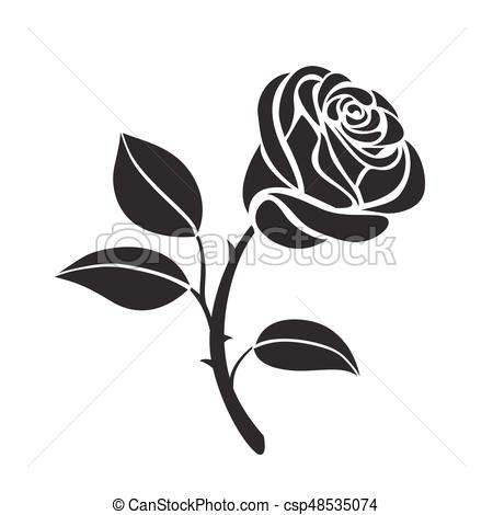 450x470 Rosa, Vector, Flor, Icono Vector, Concepto, Contorno, Rosa