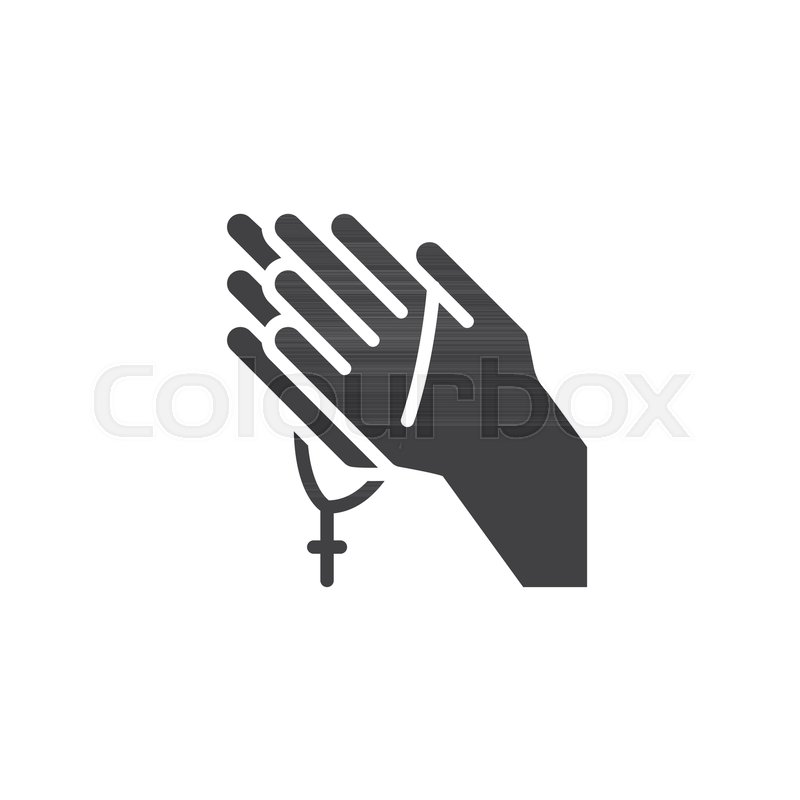 800x800 Praying Hands With Rosary Vector Icon Stock Vector Colourbox
