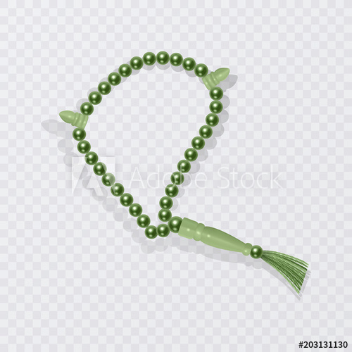 500x500 Rosary Isolated On White Background, Islamic Rosary Vector