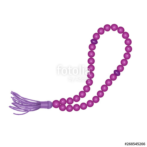 500x500 Rosary Isolated On White Background, Islamic Rosary Vector